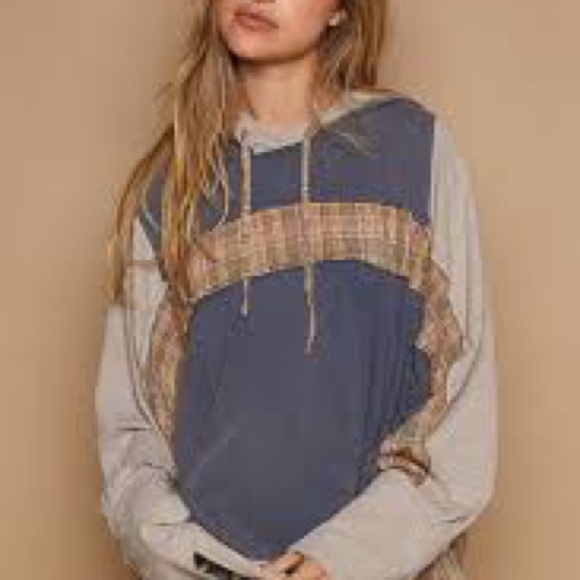 POL Patchwork hoodie size large - Picture 1 of 3